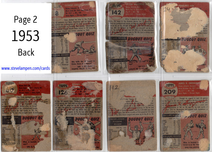 Year 1953 Cards Page 2