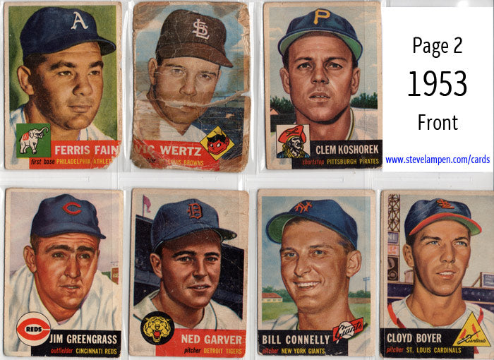 Year 1953 Cards Page 2