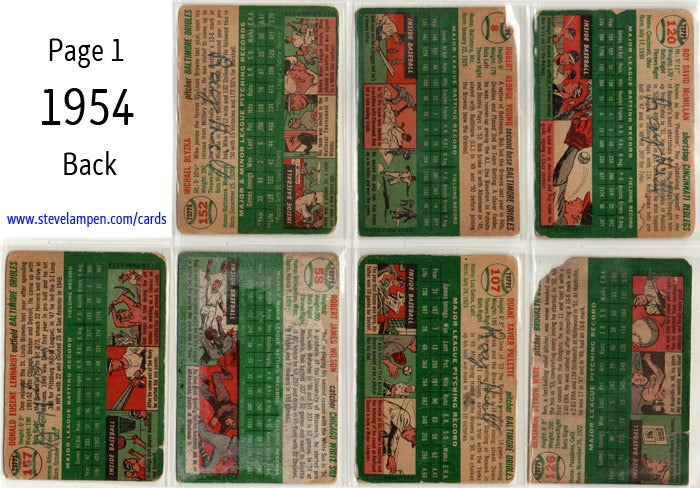 Year 1954 Cards Page 1