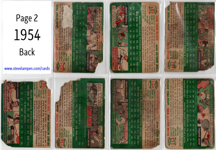 Year 1954 Cards Page 2