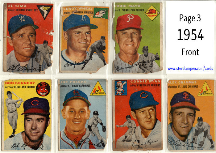 Year 1954 Cards Page 3