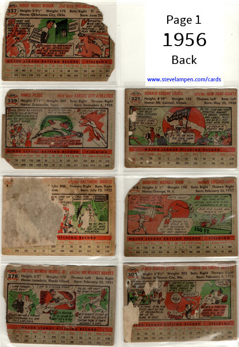 Year 1956 Cards Page 1