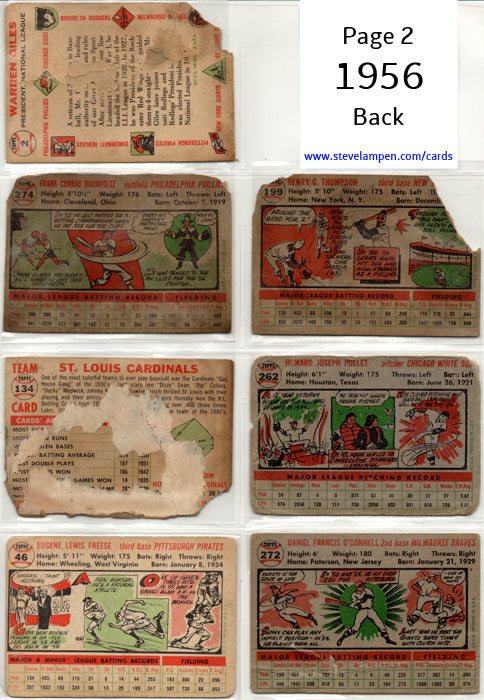 Year 1956 Cards Page 2