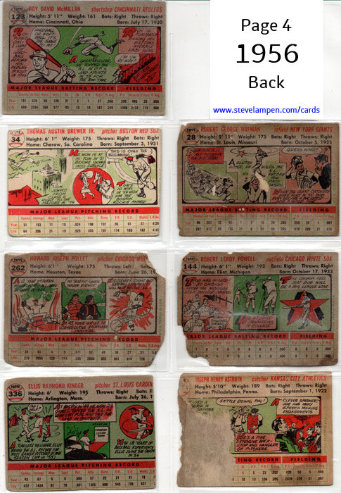 Year 1956 Cards Page 4