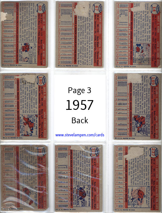 Year 1957 Cards Page 3