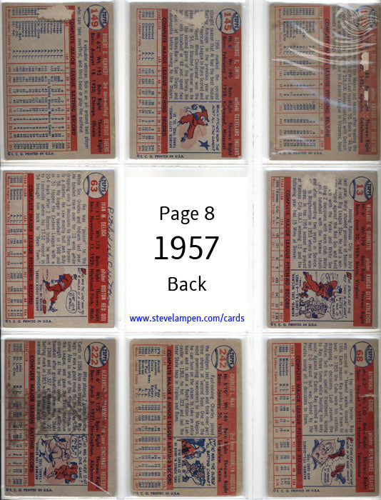 Year 1957 Cards Page 8