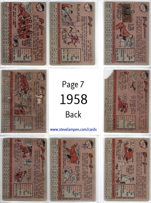 Year 1958 Cards Page 7