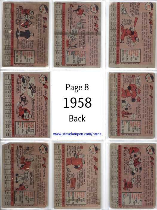Year 1958 Cards Page 8