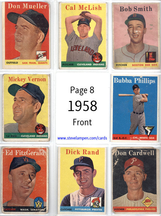 Year 1958 Cards Page 8
