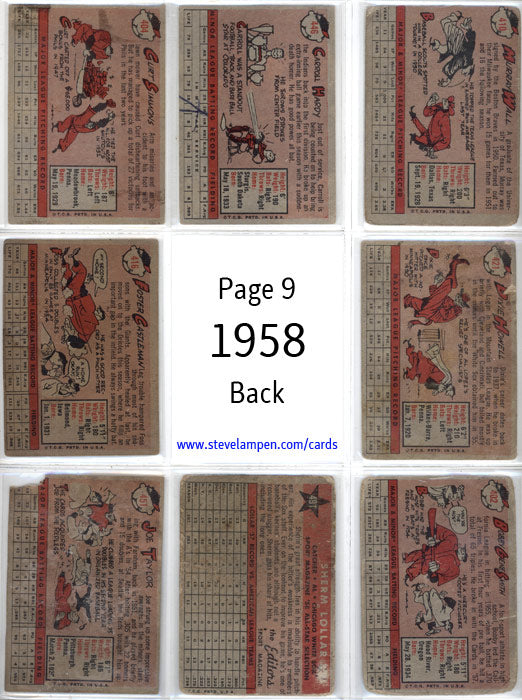 Year 1958 Cards Page 9