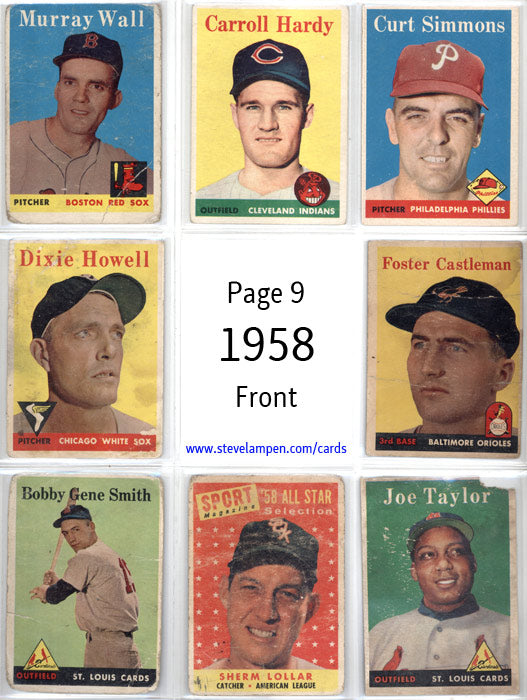 Year 1958 Cards Page 9