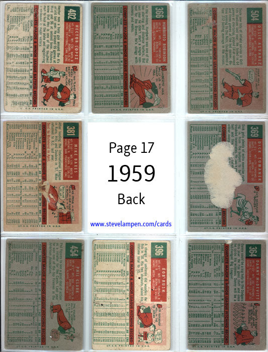 Year 1959 Cards Page 17