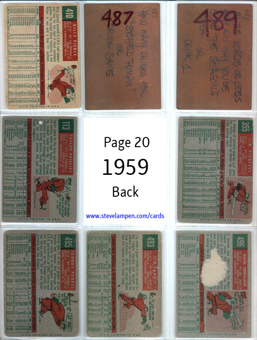 Year 1959 Cards Page 20