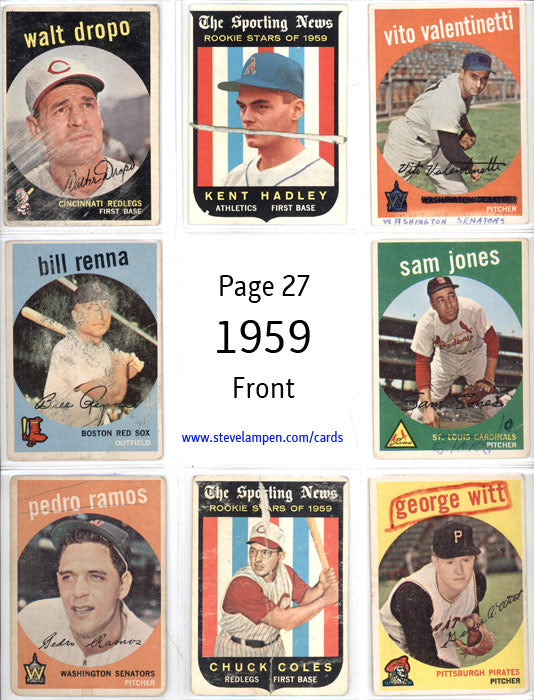 Year 1959 Cards Page 27