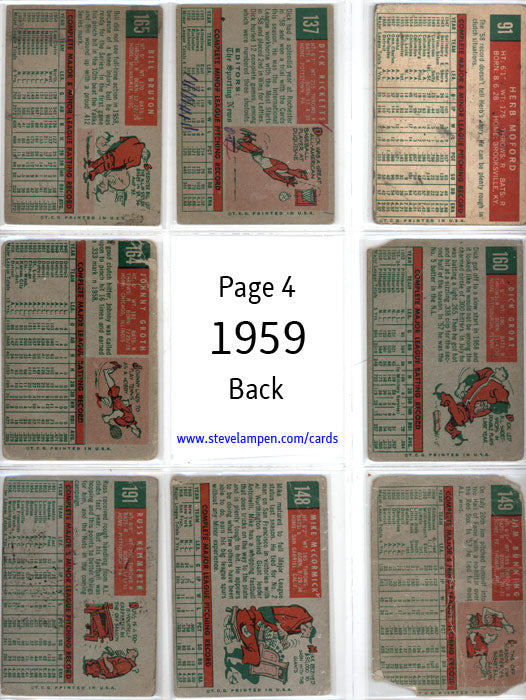 Year 1959 Cards Page 4