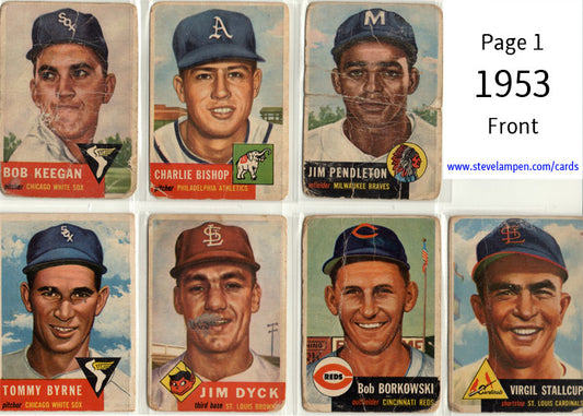 Year 1953 Cards Page 1