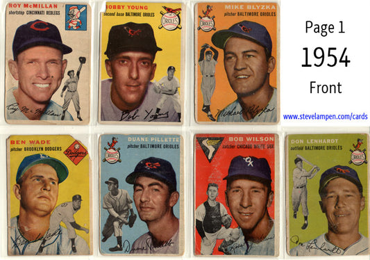 Year 1954 Cards Page 1