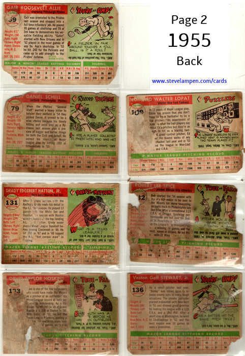 Year 1955 Cards Page 2