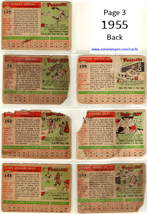 Year 1955 Cards Page 3