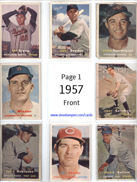 Year 1957 Cards Page 1