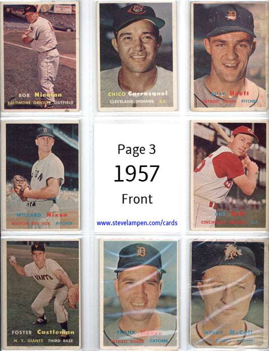 Year 1957 Cards Page 3