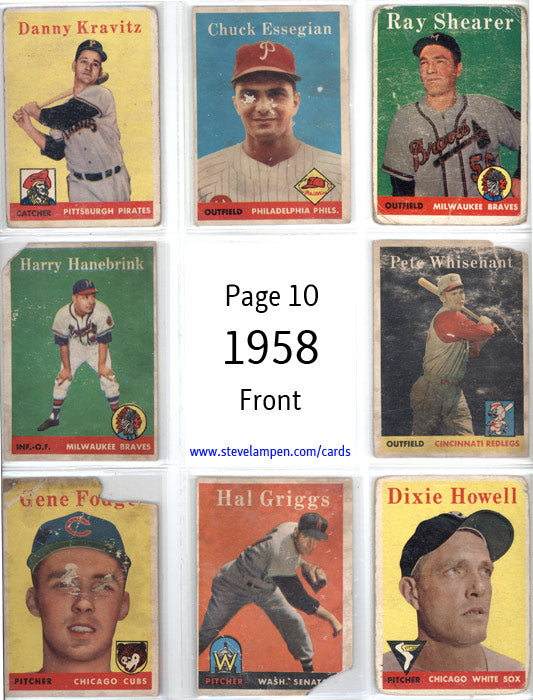 Year 1958 Cards Page 10