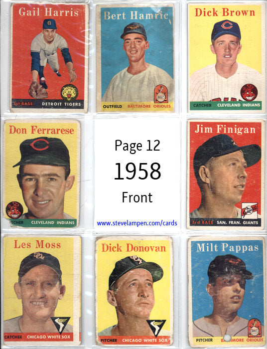 Year 1958 Cards Page 12