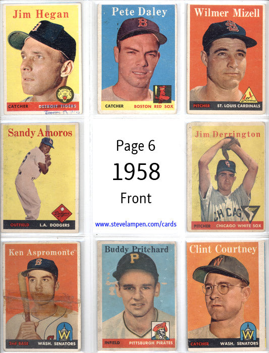 Year 1958 Cards Page 6