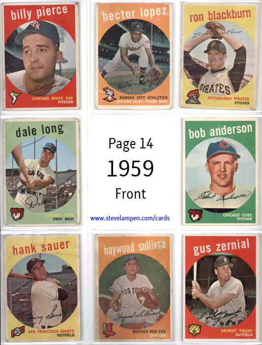 Year 1959 Cards Page 14