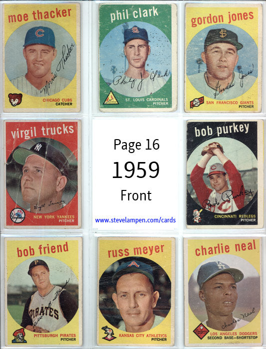 Year 1959 Cards Page 16