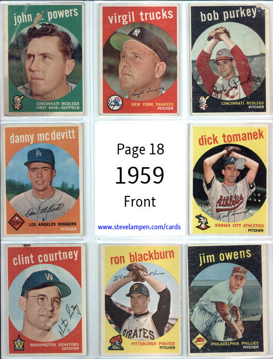 Year 1959 Cards Page 18