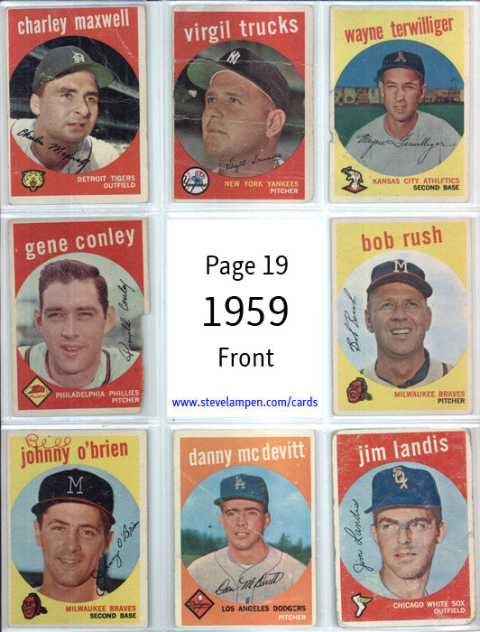 Year 1959 Cards Page 19