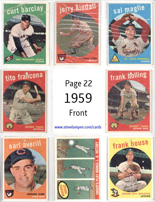 Year 1959 Cards Page 22