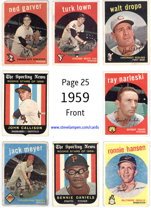 Year 1959 Cards Page 25