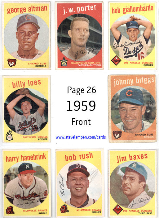 Year 1959 Cards Page 26