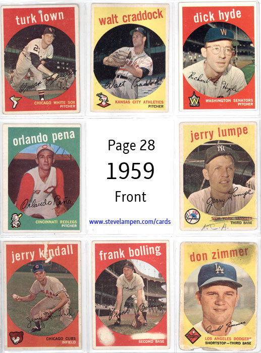 Year 1959 Cards Page 28