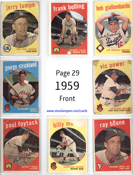 Year 1959 Cards Page 29