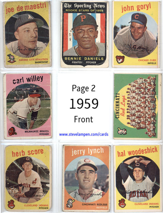 Year 1959 Cards Page 2