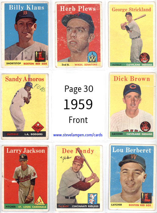 Year 1959 Cards Page 30