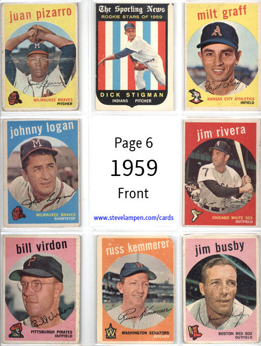 Year 1959 Cards Page 6